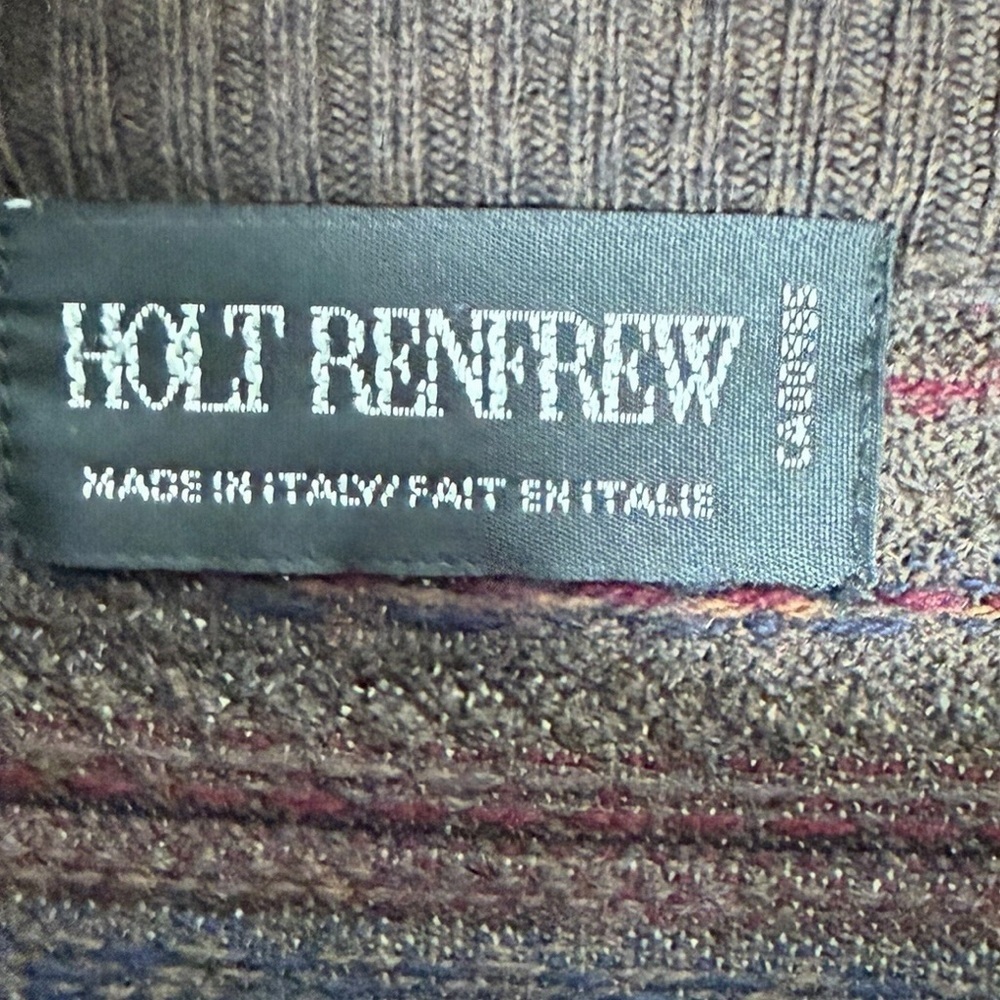 Holt Renfrew - Men's Multicolor Crewneck Sweater - Virgin Wool - Size Medium - Picture 4 of 4